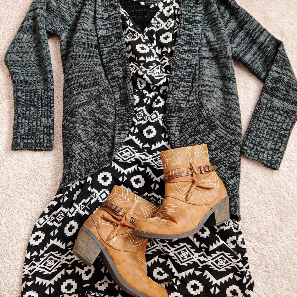 Grey Streaked Cardigan
